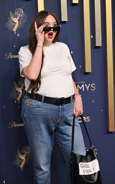 Megan Stalter arrives for the 77th annual Primetime Emmy Awards at the Peacock Theater in Los Angeles on Sunday. The actor turns 35 on September 15. File Photo by Chris Chew/UPI