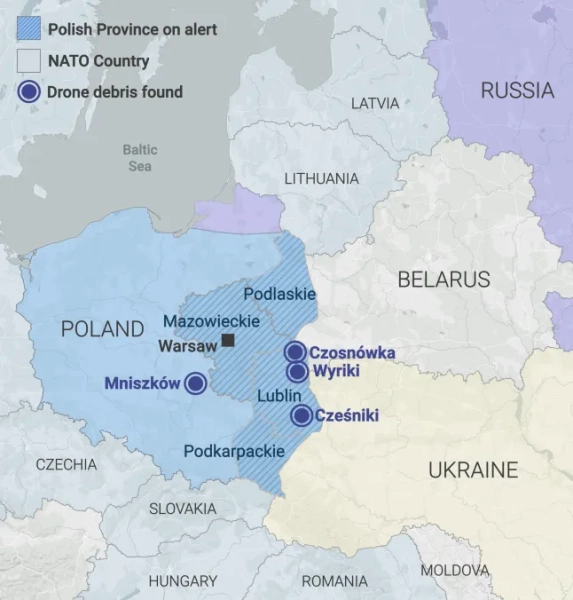 METRO GRAPHICS Польща Росія Карта з дрона