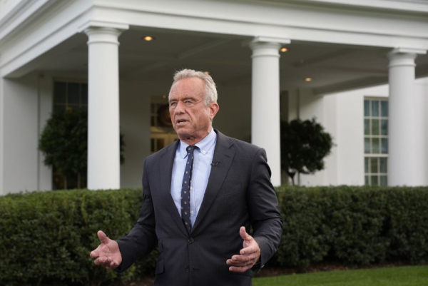 Health and Human Services Secretary Robert F. Kennedy Jr. speaks to the media after a television interview at the White House in Washington, DC on Tuesday, as his agency launches a campaign to crack down on misleading information in drug advertisements. Photo by Yuri Gripas/UPI