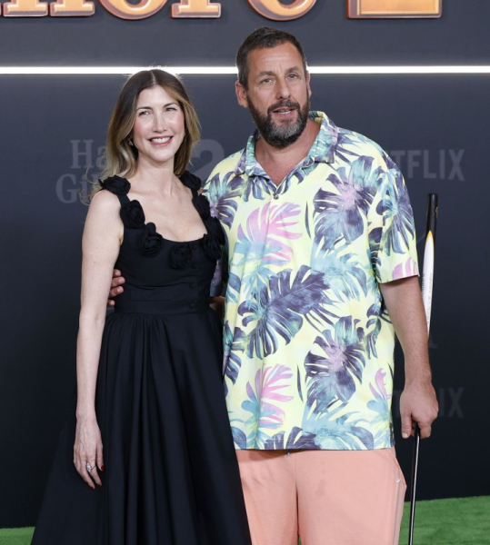 Jackie Sandler and Adam Sandler arrive on the red carpet for the 