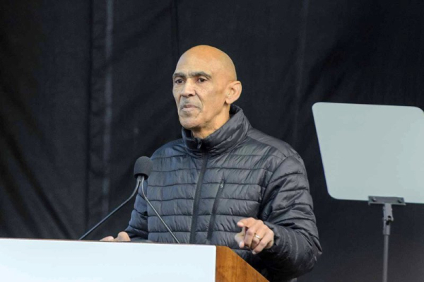 Tony Dungy speaks at the 50th March for Life Rally on the National Mall in Washington, D.C., on January 20, 2023. The former football coach turns 70 on October 6. File Photo by Bonnie Cash/UPI
