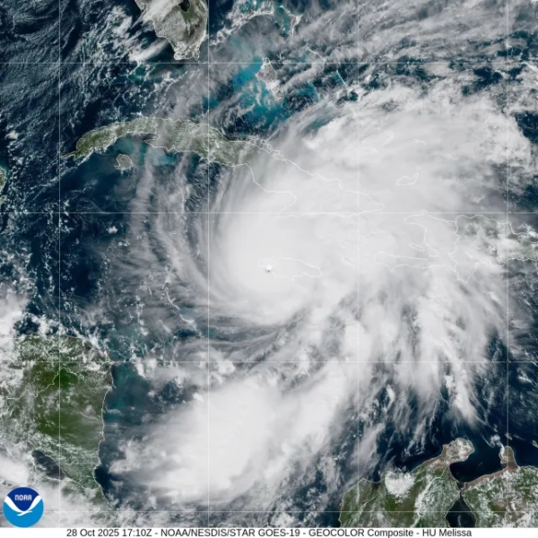 Супутникові карти урагану Мелісса, вівторок, 13:35 за східним часом