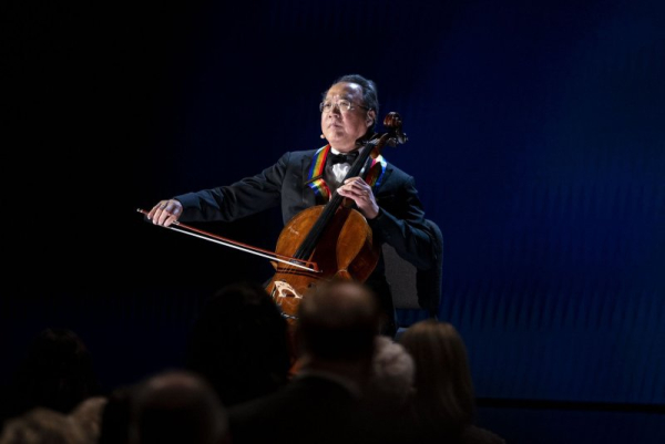 Yo-Yo Ma performs during the the 44th Kennedy Center Honors at the John F. Kennedy Center in Washington, D.C., on December. 5, 2021. The musician turns 70 on October 7. File Photo by Al Drago/UPI