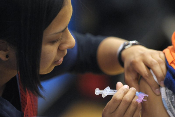 Pfizer's mRNA flu vaccine worked better than a standard flu shot in a large Phase 3 trial, researchers reported in the results of a clinical trial. File Photo by Roger L. Wollenberg/UPI