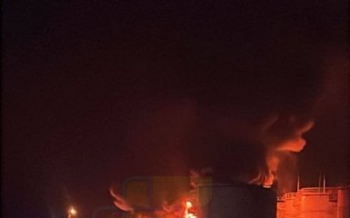Російський нафтопереробний завод “Албашнефть” у вогні після удару безпілотників
