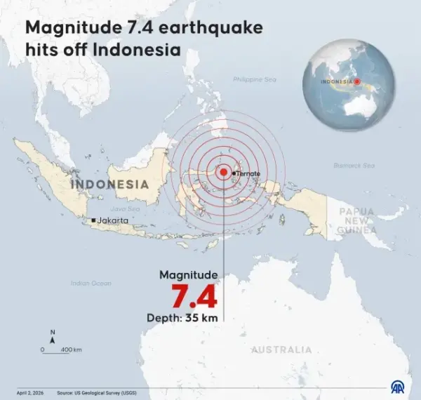 Попередження про цунамі оголошено після потужного землетрусу в Індонезії
