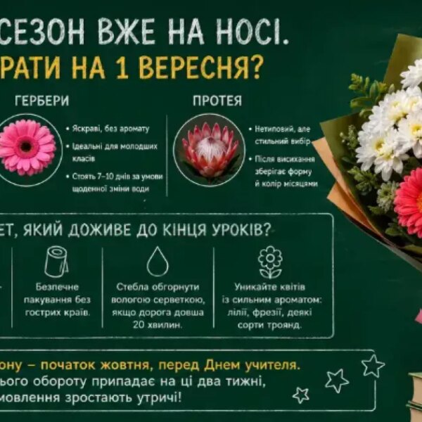 Шкільний рік наближається. Які квіти вибрати на День знань?