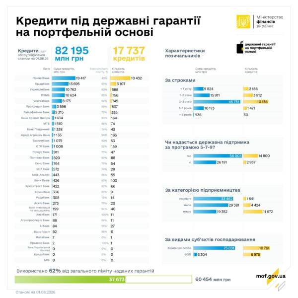 У липні було видано кредитів на суму 1 мільярд гривень за рахунок державних гарантій на основі портфеля. 5 У липні було видано кредитів на суму 1 мільярд гривень за рахунок державних гарантій на основі портфеля. 5