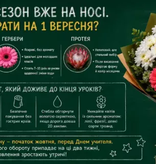 Шкільний сезон вже наближається. Які квіти обрати для 1 вересня?