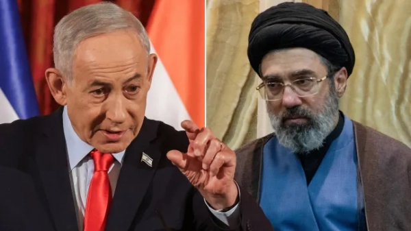 Ізраїль «знає», де знаходиться лідер Ірану, після того, як Трамп заявив про його смерть 5 Два зображення. Ліворуч від Біньяміна Нетаньягу та праворуч від Моджтаби Хаменеї.