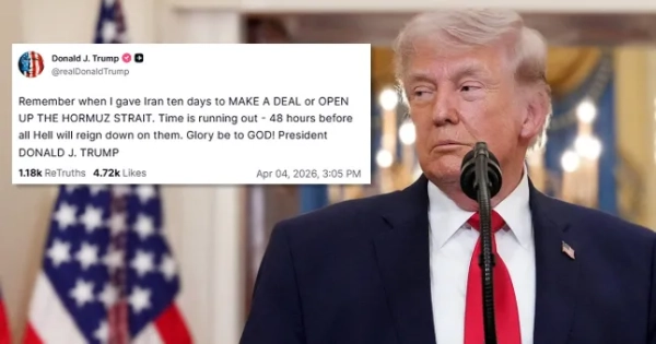 Президент Сполучених Штатів Дональд Дж. Трамп звертається до нації з оновленою інформацією про війну проти Ірану з Крос-Холу Білого дому у Вашингтоні, округ Колумбія, США, у середу, 1 квітня 2026 року. Фото: Алекс Брендон / Pool via CNP. 01 квітня 2026 року. На фото: Президент Сполучених Штатів Дональд Дж. Трамп робить паузу, завершуючи своє звернення до нації з оновленою інформацією про війну проти Ірану з Крос-Холу Білого дому у Вашингтоні, округ Колумбія, США, у середу, 1 квітня 2026 року. Фото: Алекс Брендон / Pool via CNP. Фото: Алекс Брендон - Pool via CNP / MEGA TheMegaAgency.com sales@mega.global