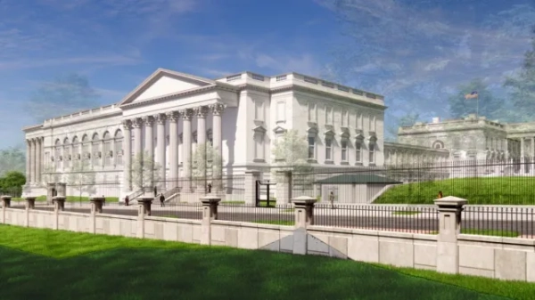 Художнє зображення того, як виглядатиме нещодавно оновлена бальна зала (Фото: realDonaldTrump/Truth Social)