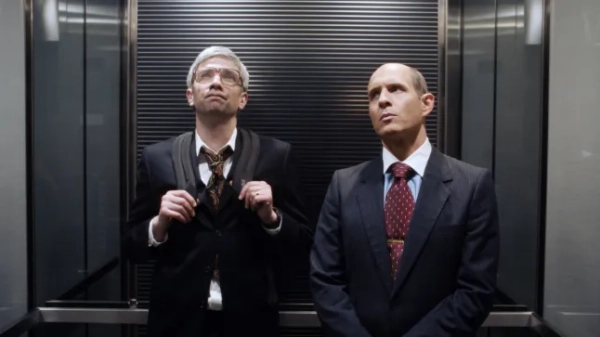 Мерчандайзинг заборонено. Тільки для редакційного використання. Використання обкладинки книги заборонено. Обов'язкове посилання: Фото IFC Films/Everett/Shutterstock (14209231aa) BLACKBERRY, зліва направо: Джей Барушель, Гленн Говертон, 2023. ? IFC Films / Надано колекцією Еверетта Колекція Еверетта - 2023