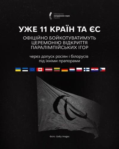 Паралімпіаду: 11 країн та ЄС – бойкот на підтримку України. 6